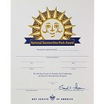 National Summertime Activity Award Certificate