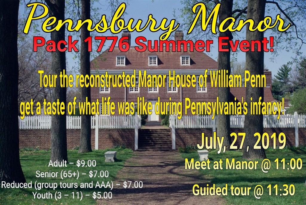 Cub Scout Pack 1776 Pennsbury Manor Tour