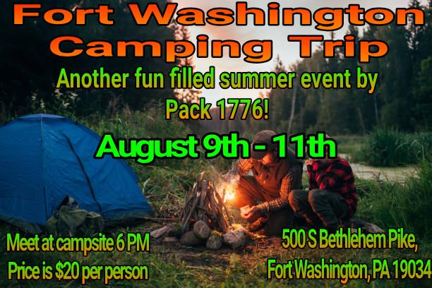 Mayfair Cub Scout Pack 1776 camping at Fort Washington