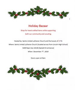 Holiday Bazaar, craft show